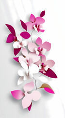 Fototapeta premium Dendrobium Orchids logo 3d vector paper cute
