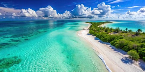 Crystal clear turquoise water and pristine beaches of Turks and Caicos