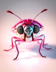 A close up pink insect 3D render