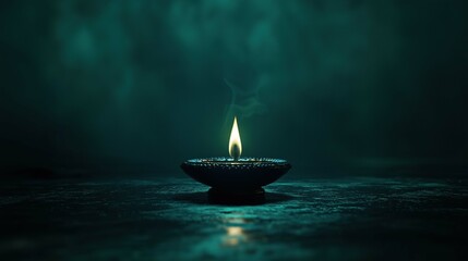 A minimal, creative Diwali festival card background featuring soft colors, glowing diyas, and elegant patterns