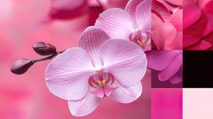 Delicate Pink Orchid Blooms in Close-Up