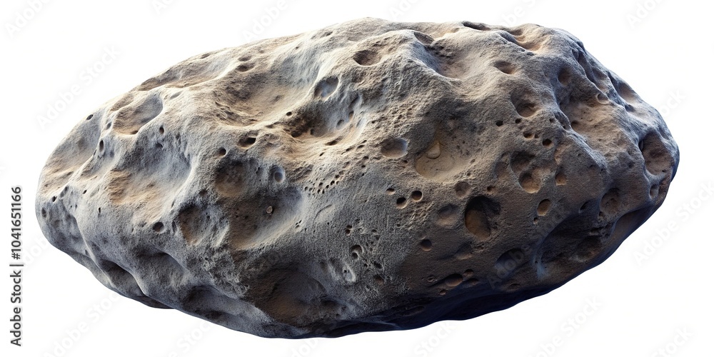 Wall mural celestial space object asteroid isolated on white background