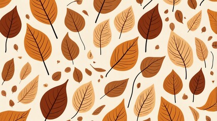 Obraz premium Autumn Leaves Seamless Pattern