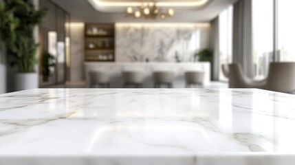 Elegant Marble Table in Modern Interior Space