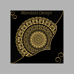 Ornamental Geometric luxury floral gold mandala design

