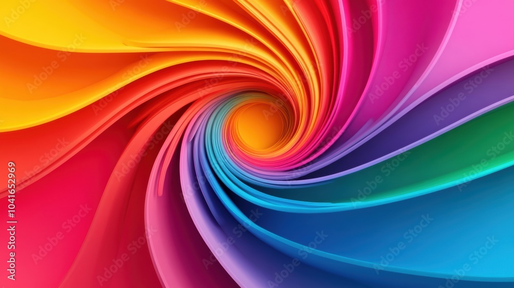 Poster the artwork features dynamic swirling lines in a spectrum of colors, creating an engaging and lively
