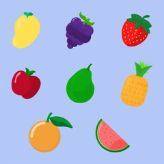 Simple Bright and Fresh Fruits  Set