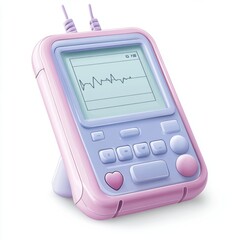 Pink and blue medical device with a heart icon.