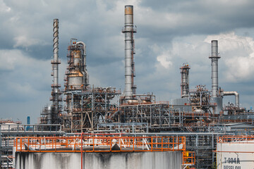 Oil​ refinery​ and​ plant and tower column of Petrochemistry industry in oil​ and​ gas