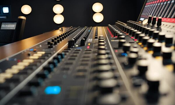 Mixing table in a music studio.