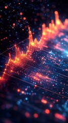 Fototapeta premium Upward arrow showing business growth and success in futuristic design