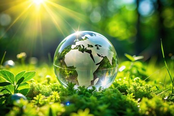 Asymmetrical crystal globe radiates hope for sustainable future