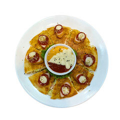 This image features a perfectly baked crispy crust pizza, known for its thin, crunchy base and golden edges.