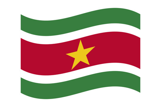 recommend clip art: Vector illustration of wavy Suriname flag on transparent background