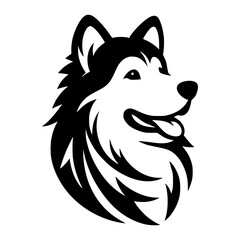 Dog Head logo silhouette vector isolated on white background 