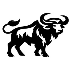 Buffalo logo silhouette vector isolated on white background 