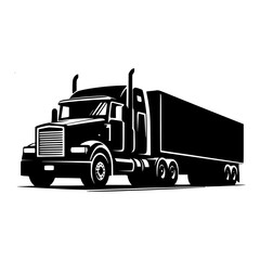 Container truck silhouette vector isolated on white background  © PixelSaga MH2 