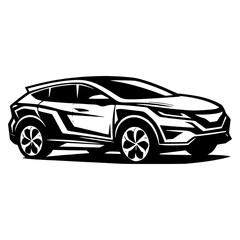 Car icon silhouette vector isolated on white background 