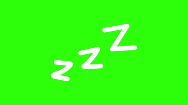 Sleeping Symbols Floating on Green Background