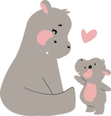 Family Moments of Pygmy hippo mama and baby in heartwarming scenes
