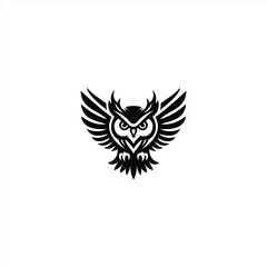 artistic vector representation of an owl with magnificent wings, exudes an air of wisdom and enigma