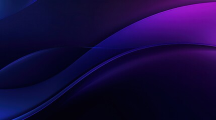 Obraz premium Blue and purple smooth curves gradient on dark background