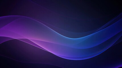 Abstract gradient of blue and purple curves on dark background