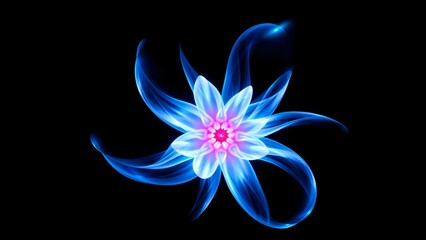 Obraz premium Vibrant Abstract Flower Energy Burst On Black Background