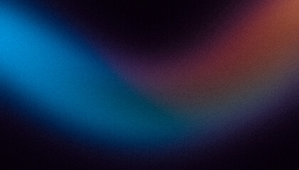 Dark glowing color wave with purple blue colors grainy gradient backdrop design, noisy wavy shaped gradient on dark, web cover, poster, banner, header