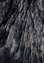 A beautiful textured rocks on the Tungeneset beach, Senja, Norway. Seasonal scenery of Scandinavia.