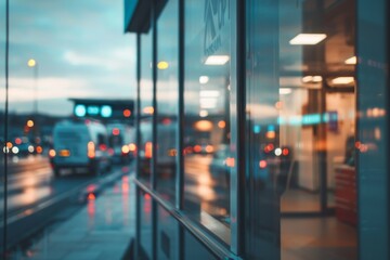 Fototapeta premium Close-up image of the exterior of a hospital building with large windows and a welcoming sign
