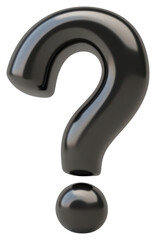 Naklejka premium PNG Question mark black colors 3d question icon representation.