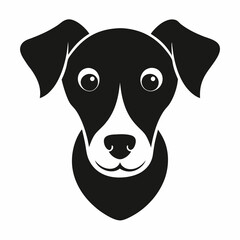 Dog face silhouette icon vector art illustration