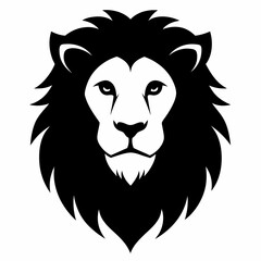 lion face silhouette icon vector art illustration