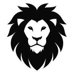 lion face silhouette icon vector art illustration