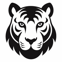 Tiger face silhouette icon vector art illustration