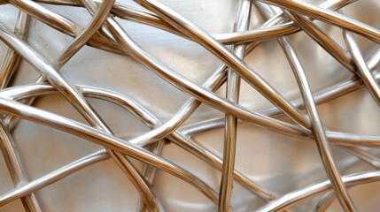 現代の工業デザインのための混沌としたウェブを形成する金属棒