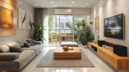 Modern Living Room Design with a Touch of Nature