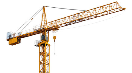 A bustling construction site featuring tall cranes and a steel building against a clear blue sky