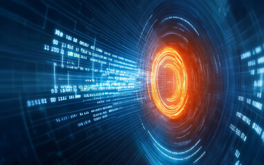 Obraz premium The background of future technology made up of particle elements and rays 