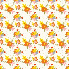  seamless pattern flowers orange 