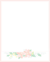Fototapeta premium Gentle spring bloom series of frame and background for wedding invitation engagement party celebration announcement memo notes message etc
