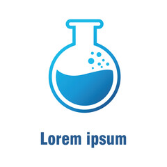 chemical bottle logo icon for science group or company