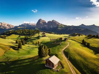 Obraz premium green landscape with mountains