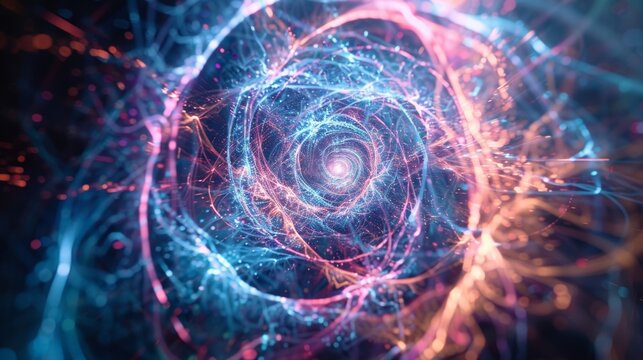 A microcosm of energy particles at the Planck Scale collide and combine in a neverending cycle.