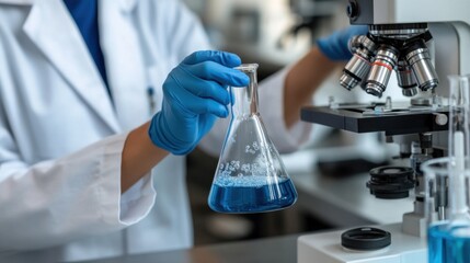 Fototapeta premium Wissenschaftliche Forschung im Chemielabor: wichtige Werkzeuge und Techniken für die Analyse