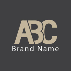 ABC Logo. CMYK color mode for print. Vector EPS file. Editable color. Free font used.