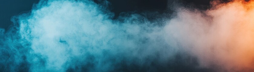 Fototapeta premium Vibrant smoke swirls in blue and orange hues, creating a dramatic and artistic backdrop. Perfect for creative projects and visual storytelling.