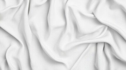 Soft and smooth white fabric draping elegantly, showcasing delicate folds and textures against a clean backdrop, ideal for design and textile use.