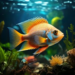 Fototapeta premium fish swimming in aquarium